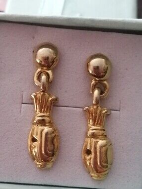 Clio Gold Plated Golf Motif Earrings